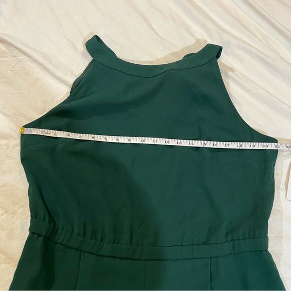Gal Meets Glam Alina Jumpsuit Hunter Green Lace Back Detail size 16 - Picture 6 of 13